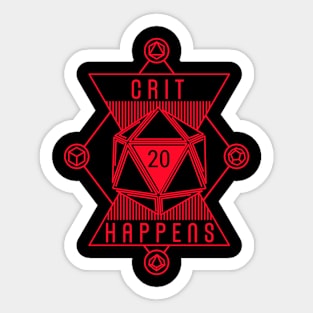 Crit Happens RPG Minimalist Line Art Design Sticker